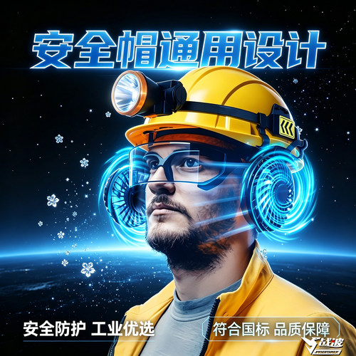 战波安全帽风扇无刷静音充电