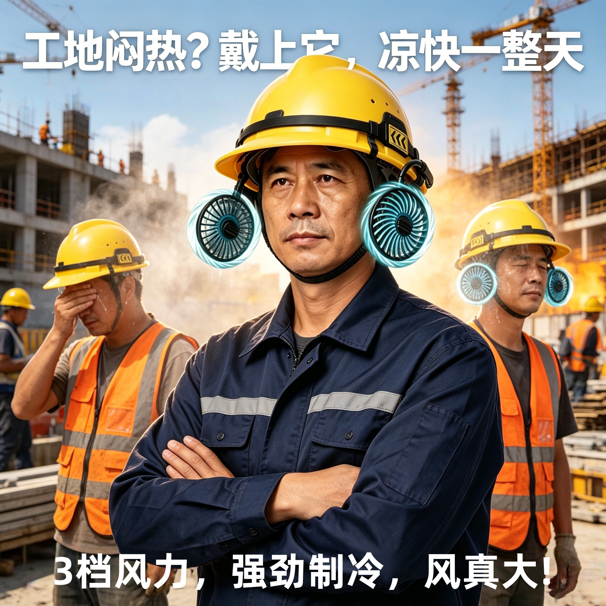 战波安全帽风扇遮阳帽图片