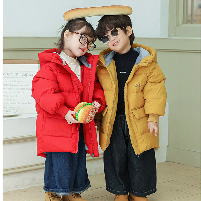 2025吉姆男童女童儿童白鸭绒羽绒服中小童宝宝加厚中长款冬季童装