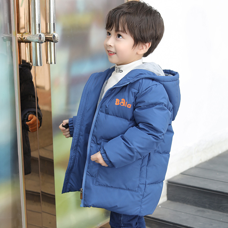 中长款加厚男童白鸭绒羽绒服