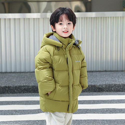 中长款加厚男童加绒羽绒服