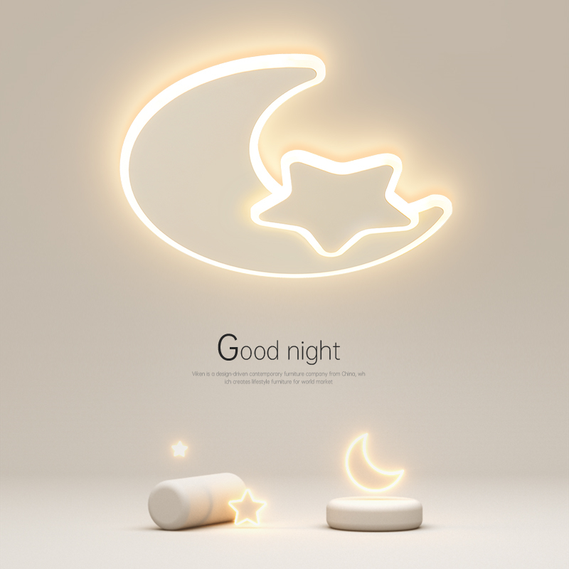 儿童房吸顶灯女孩男孩房间灯2025年新款创意星星月亮灯卧室灯具