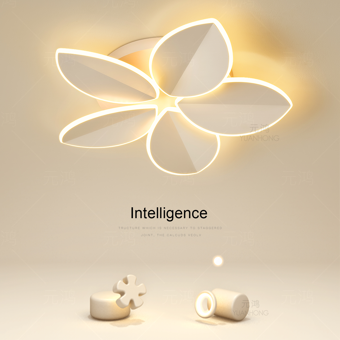 奶油风卧室灯简约现代led吸顶灯