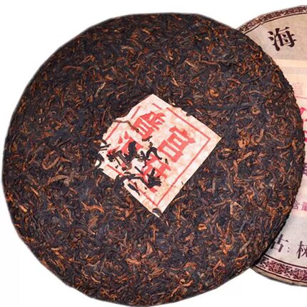2009年宫廷普洱茶熟茶古树金芽云南勐海七子饼茶熟茶饼357克茶叶