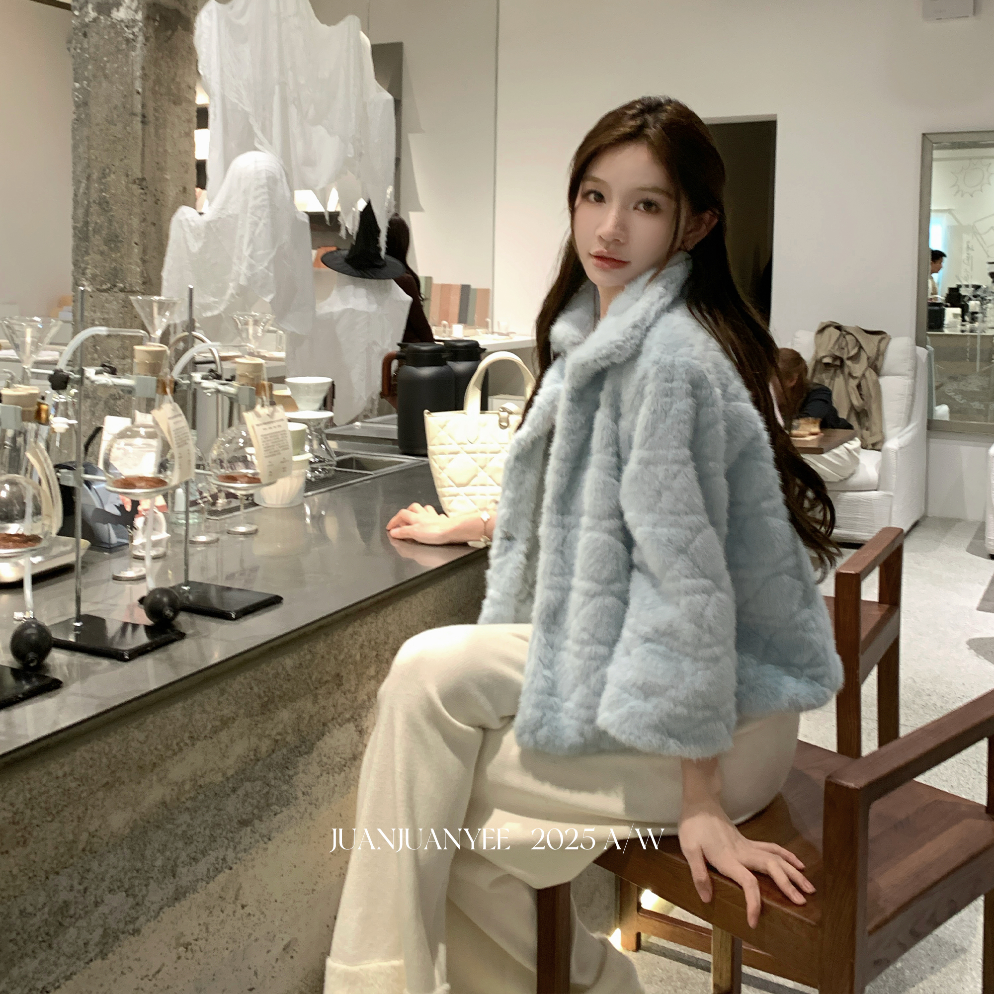 juanjuanye【CD藤格纹典藏】定制名媛千金环保毛外套