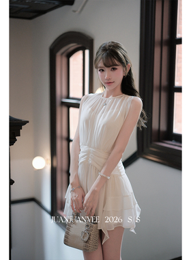 juanjuanyee【恋综女嘉宾】浪漫初恋纯欲yb定制无袖仙女风连衣裙