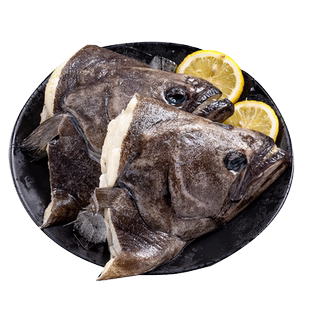 超大鸦片鱼头格陵兰碟鱼头深海冷冻鱼头新鲜比目鱼雅片鱼头海鲜