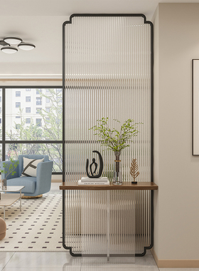 长虹水波纹艺术钢化玻璃隔断屏风客厅入户遮挡卫生间卧室餐厅玄关