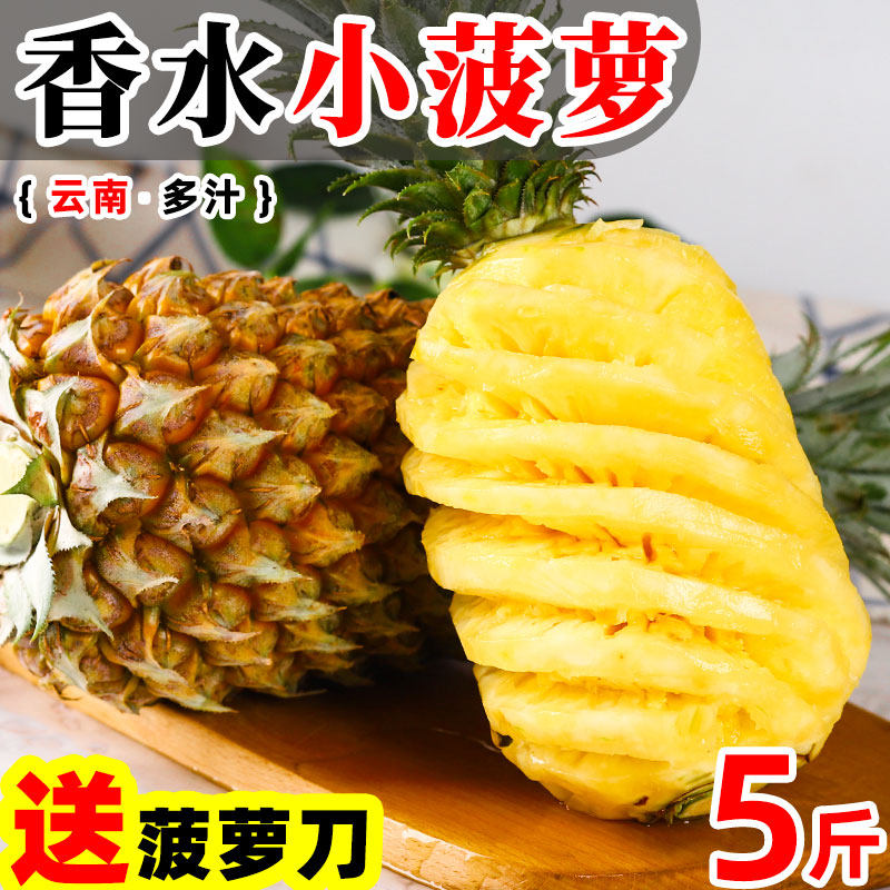 云南香水小菠萝新鲜现摘应季水果小波罗酸甜多汁大果带皮整箱包邮,水产肉类/新鲜蔬果/熟食,菠萝,淘宝优惠券,粉丝福利购,淘宝优惠卷