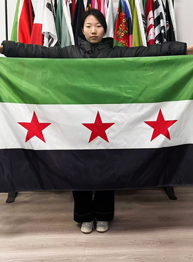 SYRIA FLAG跨境叙利亚国旗定制西班牙双面旗葡萄牙3X5FT美国英国法国德国旗大旗子订做小红旗户外彩旗订制