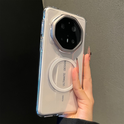 金属镜头圈适用华为mate70RS非凡大师手机壳新款磁吸透明硬壳mate60pro+高级感小众全包防摔保护套