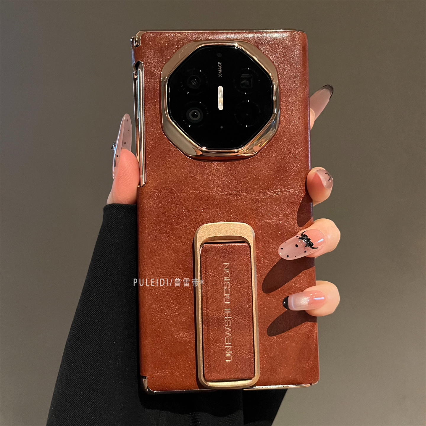 油蜡真皮适用华为MateXTs非凡大师三折叠屏手机壳高级感MateXT磁吸中轴全包防摔