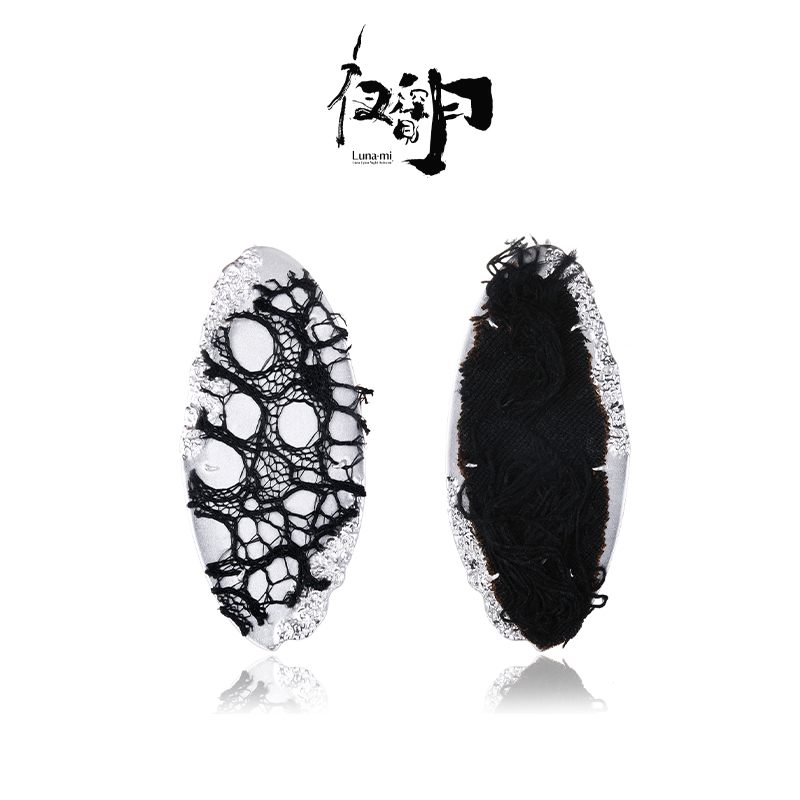 【Lunami 夜深见月】柔软系列不对称面料大耳钉轻奢小众耳饰