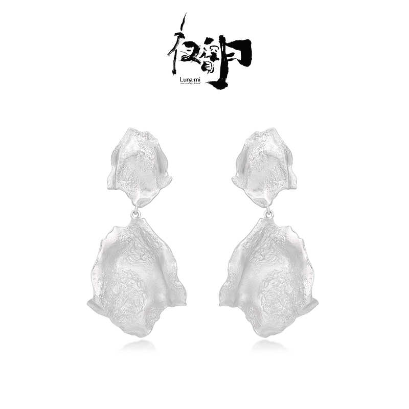【Lunami 夜深见月】玫瑰系列双拼花瓣耳钉小众气质高级感耳饰女