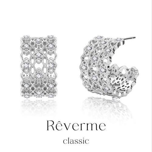 Rêverme  Classic 蕾丝镂空耳环复古时尚优雅/赵雅芝同款