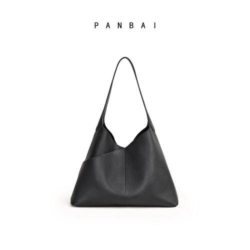 PANBAI2026新款小众设计感斜口大容量单肩手提女包HOBO托特交叉包