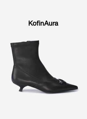 KofinAura Cadenza Boots 音符羊皮猫跟短靴