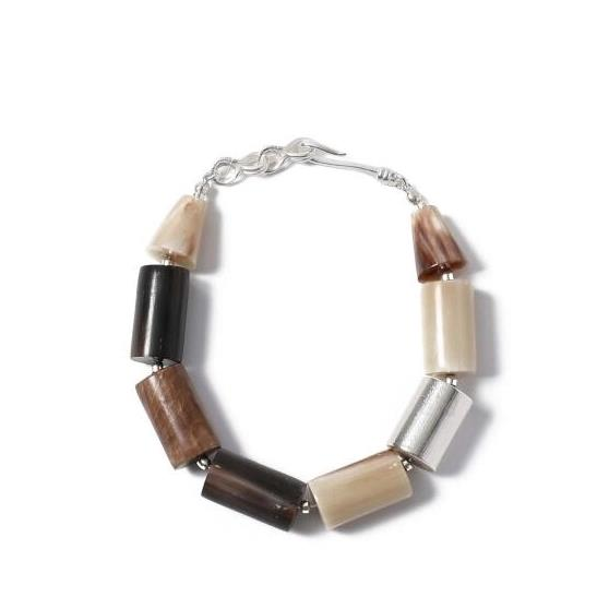 【OUDE WAAG】古典精致纯银白牛角先知手链