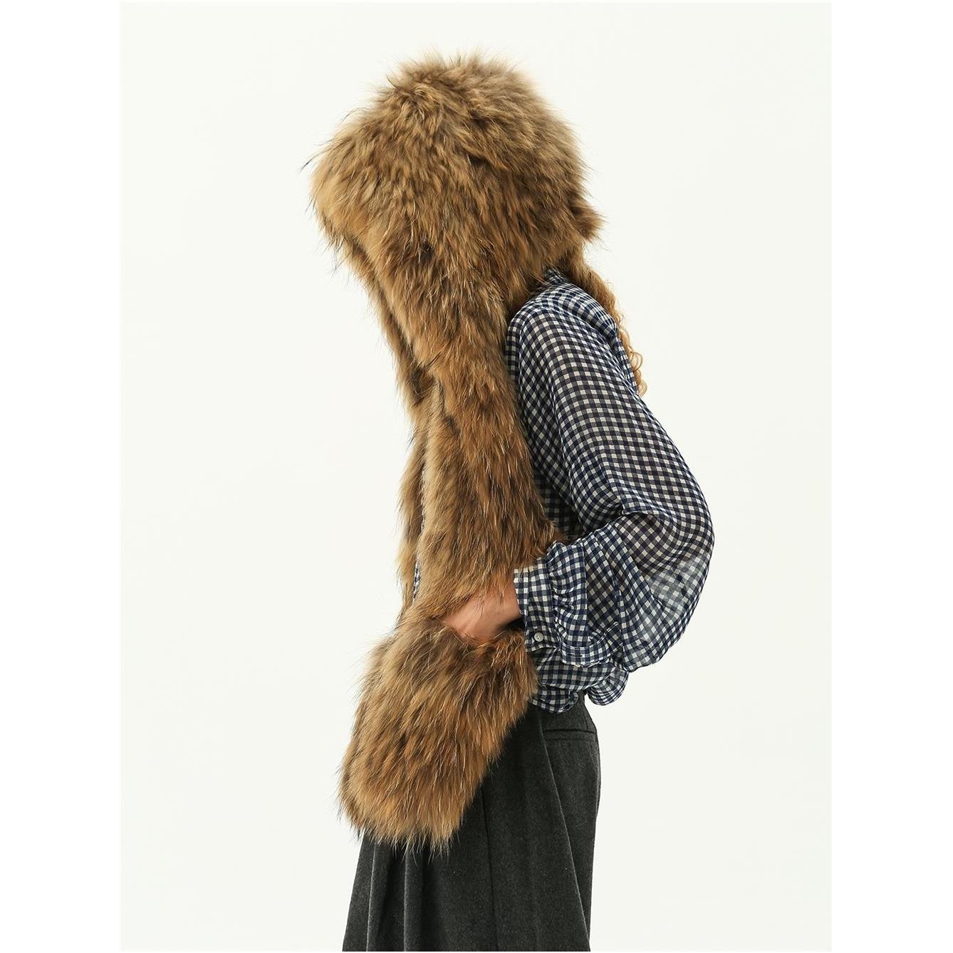 【1cothen】皮草连帽围巾