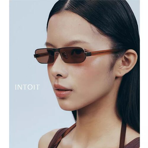 【INTOIT】GRAF哑金色全钛千禧复古日系窄框老钱风眼镜墨镜可配镜