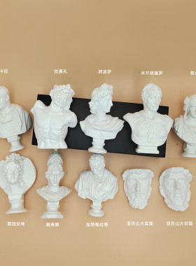 拍照氛围道具迷你小头像纯白小雕像树脂材料仿石膏人物素描ins风