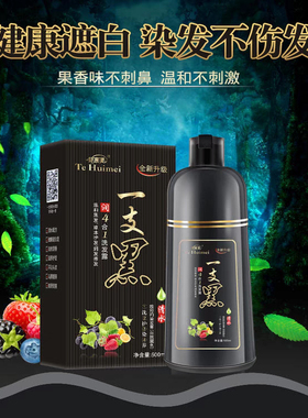 染发剂特惠美一支彩一洗黑一支黑纯黑色植物天然无刺激水染发膏