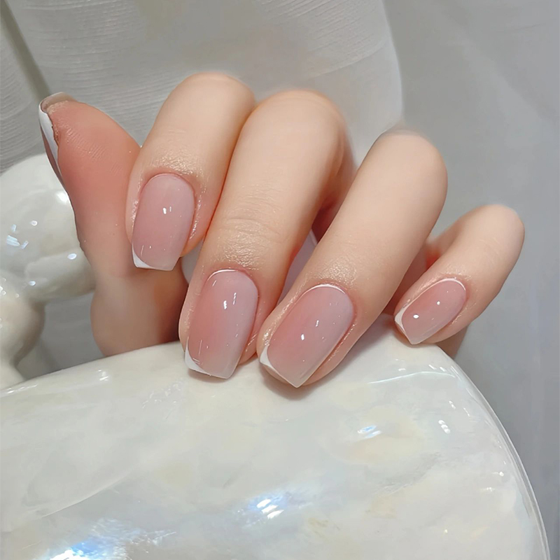 梨涡|美式甜心系列简约春色猫眼石手工美甲腮红晕染气质穿戴甲