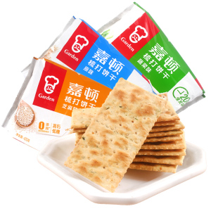 嘉顿梳打饼干420g*3包芝麻蔬菜代餐休闲聚会苏打早餐下午茶零食品