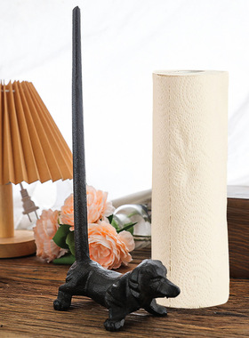 欧式简约铸铁小狗工艺品纸巾架厨房桌面用纸纸巾架家居摆件装饰品