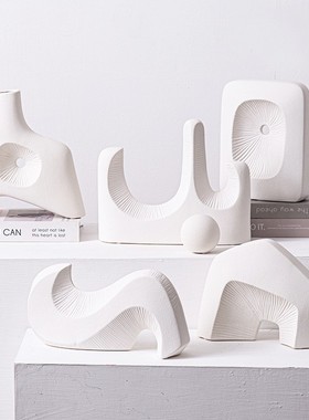 北欧轻奢假山不规则陶瓷工艺品摆件玄关展示柜酒柜电视柜装饰品