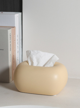 奶油风纸巾盒客厅家居轻奢创意茶几抽纸盒家用可爱卡通餐巾纸抽盒