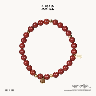 KIK天然水晶红碧玉手串链简约时尚 男女通用现代简约情侣配饰送礼