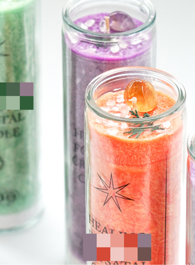 KIK原创水晶蜡烛手工制作家居摆件香薰天然大豆圆柱玻璃瓶生日礼