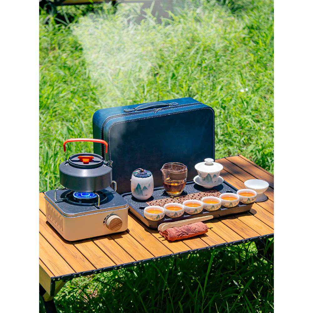便携式户外旅行茶具套装卡式炉煮茶炉露营野炊泡茶器喝茶茶杯装备