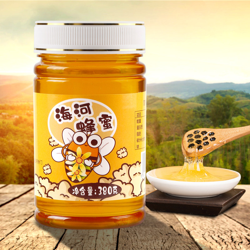 海河蜂蜜380g纯正天然野生农家自产土蜂百花蜜正品枣花蜜洋槐蜂蜜
