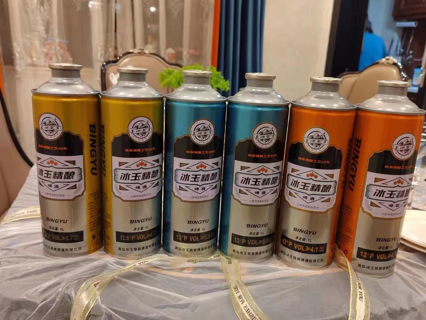 青岛冰玉原浆啤酒1L12桶整箱包邮