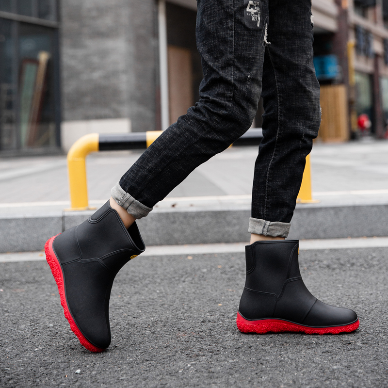 加绒雨鞋男士中筒胶鞋防水耐磨厨房鞋雨靴保暖水鞋短筒洗车工作鞋,流行男鞋,雨鞋,淘宝优惠券,粉丝福利购,淘宝优惠卷