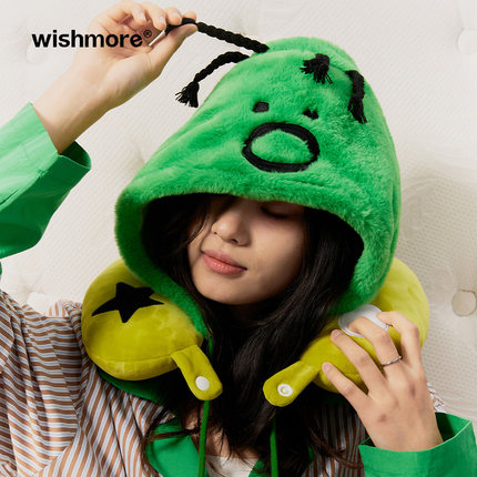 wishmore连帽U形枕创意礼盒可爱护颈枕办公室旅行午睡颈枕礼物
