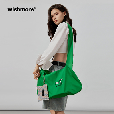 wishmore斜挎单肩包购物袋环保袋折叠斜挎包大容量