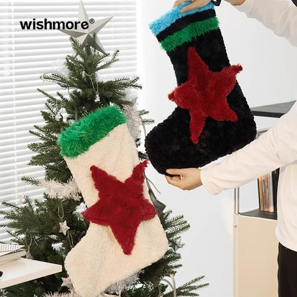 wishmore圣诞袜子挂件大号礼物袋儿童圣诞节糖果袋场景布置万圣节