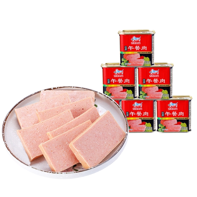 古龙6瓶非低脂方形火锅午餐肉