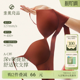 内衣女聚拢小胸深V显大软支撑无痕收副乳防下垂细肩带美背文胸罩