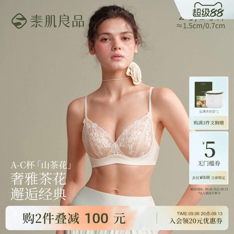 小胸聚拢蕾丝内衣女性感显大套装图片