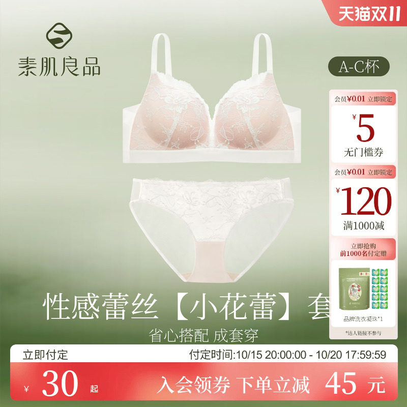 性感蕾丝内衣套装小胸显大软支撑聚拢文胸罩无钢圈防下垂收副乳