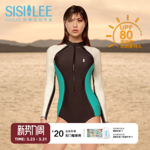 温泉度假连体泳衣女 防晒冲浪服 SISIILEE西西里浪浪衣 女士长袖