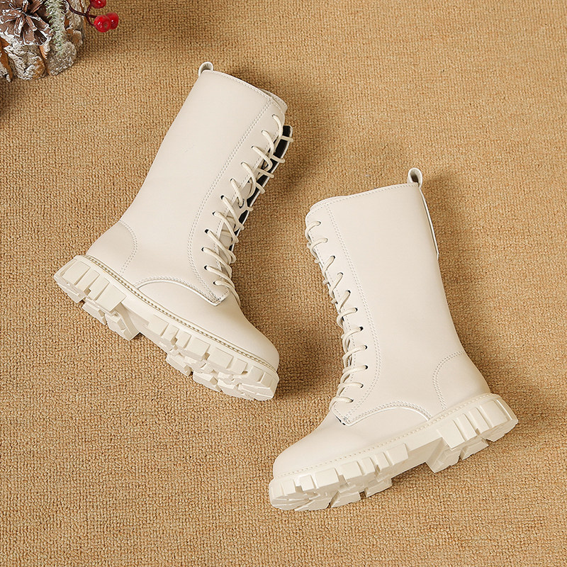 儿童靴子女童春秋款2026新款单靴版时尚马丁靴长筒靴公主鞋男童靴