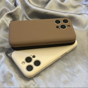 适用于苹果15promax手机壳高级感液态iPhone16promax小众面包肥皂14简约黑色13爆款 棕色12保护套15纯全包防摔