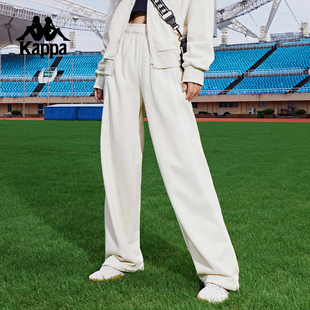 女宽松直筒运动裤 Kappa卡帕背靠背针织长裤 子 国家击剑队同款