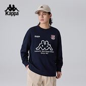 Kappa卡帕背靠背圆领运动卫衣女春秋新款 休闲上衣男针织套头衫 潮