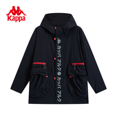 复古运动开衫 Kappa卡帕2026春季 新款 女士连帽风衣休闲外套男
